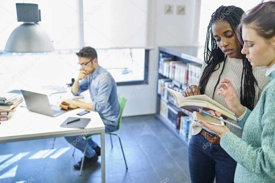 Students using WiFi on campus