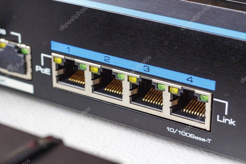 PoE network switch with Ethernet ports