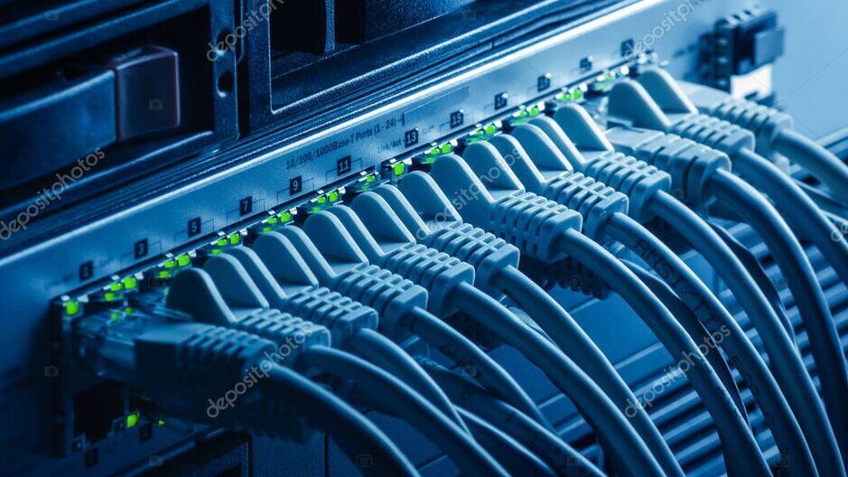 Engineer configuring enterprise network switch