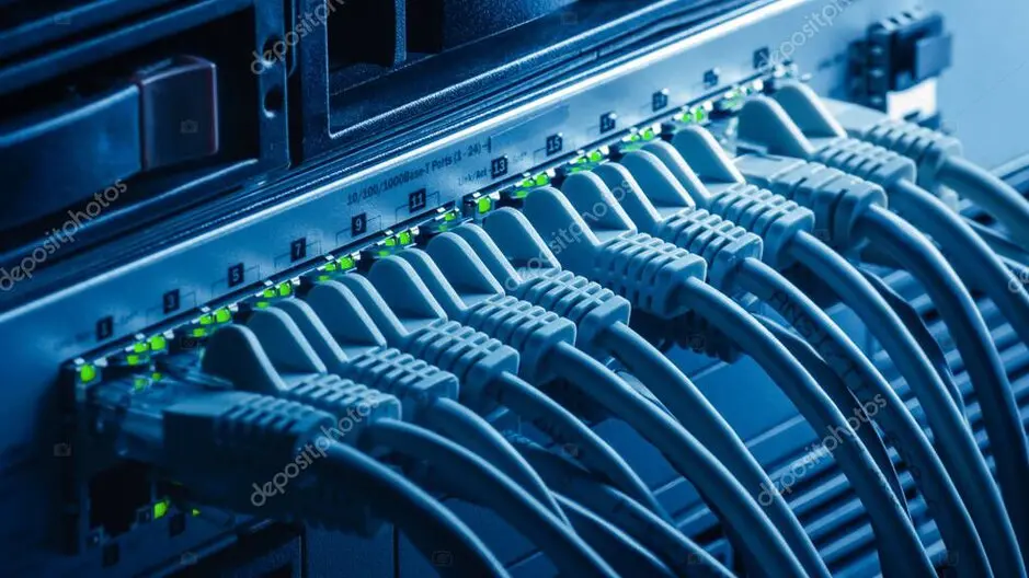 Engineer configuring enterprise network switch
