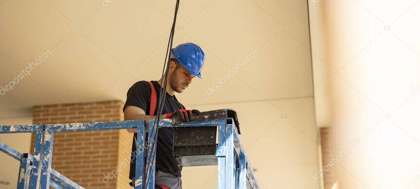 Technician installing access point during rollout