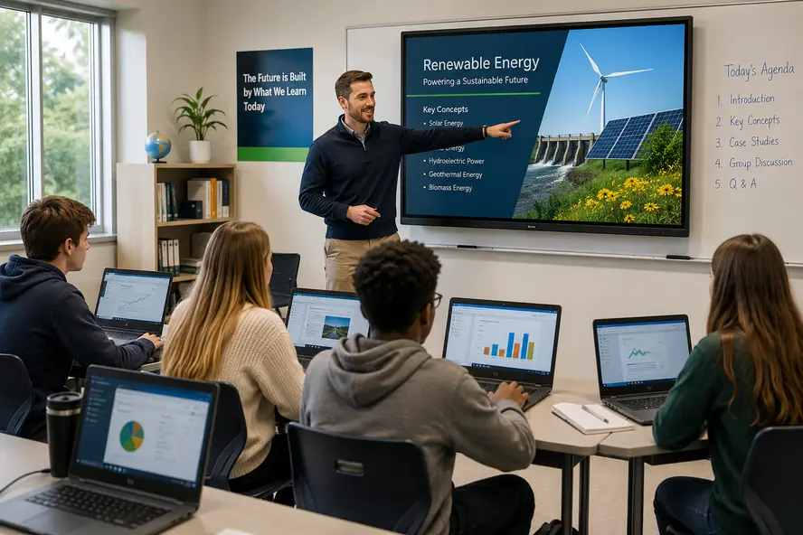 Students using WiFi on campus