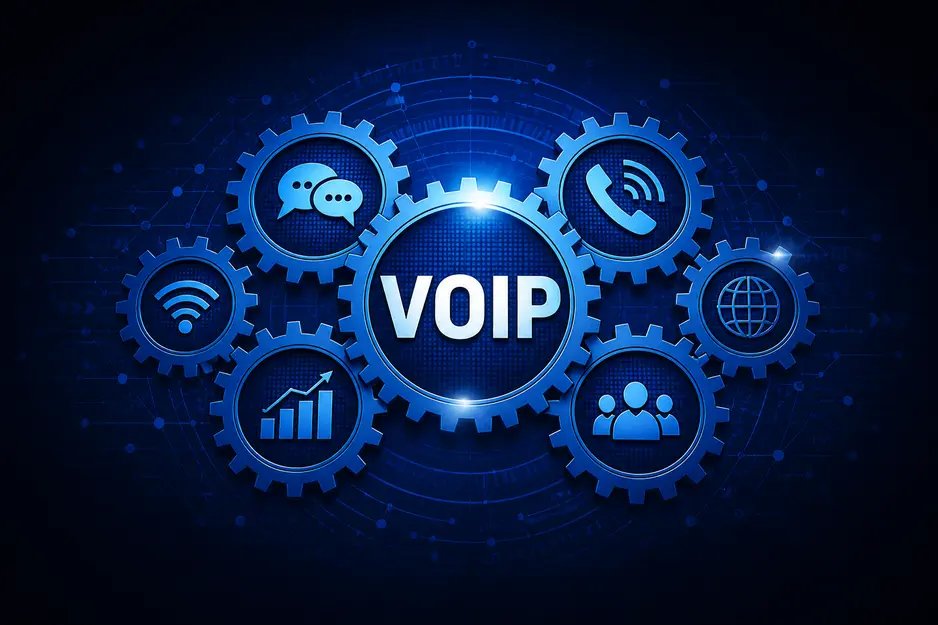 VoIP desk phones and headset